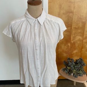 White Gauze Button Up Sz Medium